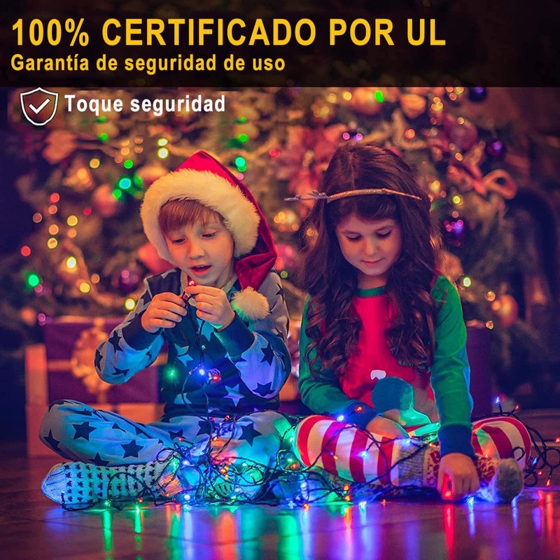 DOSYU Iluminación del hogar 10M Luz de Navideñas,200LED Cadena de