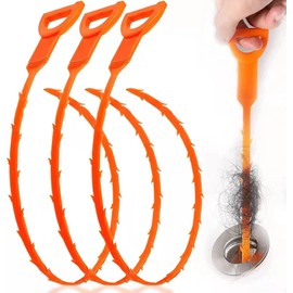 HFLYJPYW 3 Pack 25 Inch Hair Snake Hair Drain Clog Remover Cleaning Tool Drain Opener sink snake Drain Auger Hair Remover Tool For Sewer, Toilet, Shower Kitchen Sink, Bathroom Tub