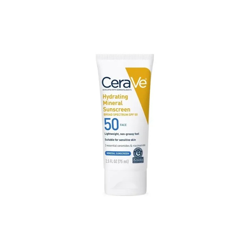 Cerave Hydrating Face Sunscreen Spf 50, Mineral Ligero
