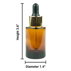 Nature Packaged Glass Amber 1oz Dropper Bottle - Glass Tincture Bottles - Eye Droppers for Essential Oils and Liquids - Leakproof Travel Bottles-12 pack