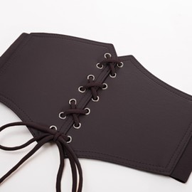 SCARLET DARKNESS Women's Steampunk Belt, Wide Elastic Waistband, Lace-Up, Gothic Waist Belt, Cosplay, coffee