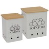 Gdfjiy Kitchen Vegetable Storage Tins Set of 2 for Potatoes,