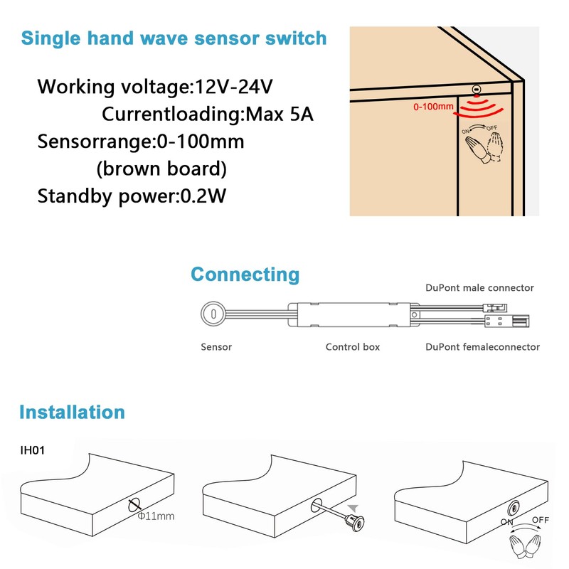 VST Interruptor de luz con sensor de movimiento, interruptor de