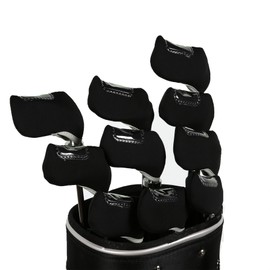 10 Piece Neoprene Stretch Iron Covers Golf Head Covers Iron Covers (White)