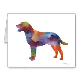 DJ Rogers Fine Art Curly Coated Retriever - Set of 10 Note Cards With Envelopes