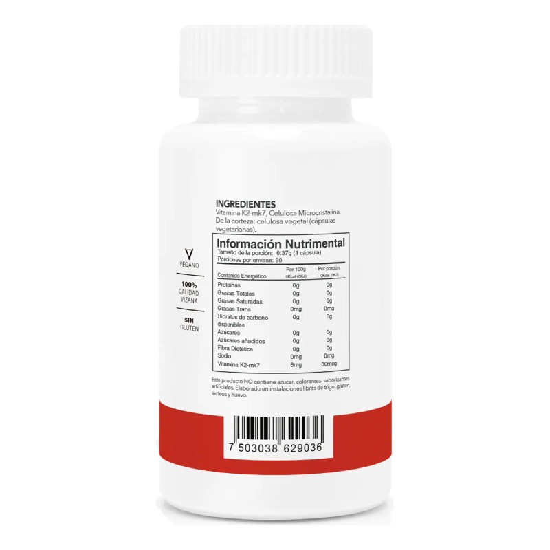 Vitamina K2-mk7 + D3 - 90 Capsulas Vizana Nutrition