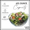 Glass Serving Bowl, 63.5 Ounce, Beautiful Wavy Design, Thick, Durable