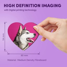 1 x Heart MDF Magnets - Alaskan Malamute Husky Dog Puppy 15721