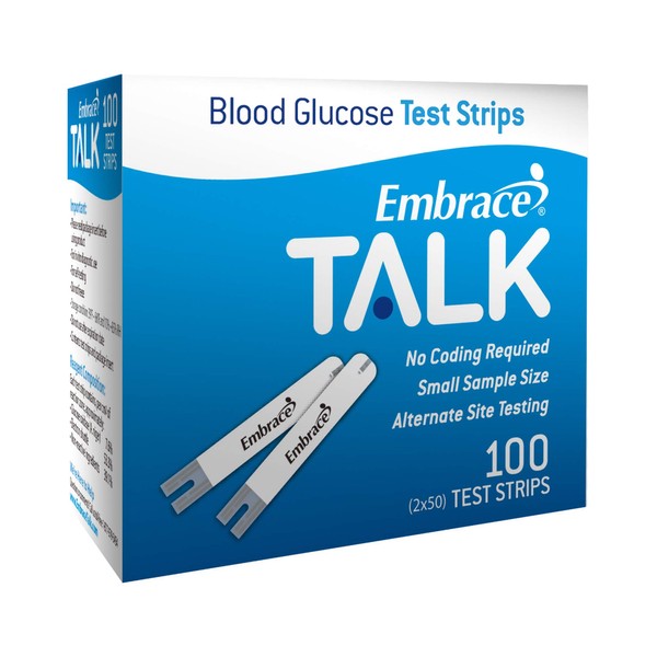 Embrace Talk Blood Glucose Test Strips 100ct