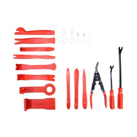 PT Auto Warehouse 90010 - Trim Removal Tool Set Hand Tools Pry Bar Panel Door Interior Clip Kit, Set of 19pcs