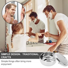 Shaving Bowl, Stainless Steel Shaving Bowl, Bowl for Shaving Soap with Lid for Shaving Brush, Stainless Steel Shave Cup, Men's Shaving Bowl, 11 cm Diameter, 5.5 cm Height, Father's Day Gifts