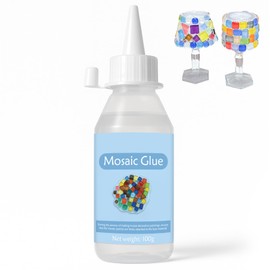 Mosaic Tile Epoxy Adhesive - Non-Toxic Fast-Acting Glue for Crafts, Ceramic & Glass - Waterproof UV Resistant No-Drip Formula, Clear Bond for Wood/Plastic & DIY Art (100ml)