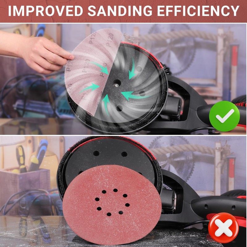 Sruhrak Mesh Sanding Discs 225 mm, 25 Pcs Efficient dust