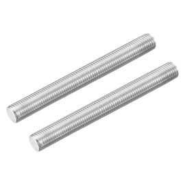 sourcing map 2Pcs M16-2.0x150mm Fully Threaded Rods, Threaded Rods Bar Studs, 304 Stainless Steel Long Thread Screws Hardware for U-Bolts, Anchors, Clamps, Hangers, Silver