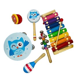 HAPPYTOYSMX Juguetes – Set Musical Juguetes para Niños Juguetes Didácticos Ideal en la Estimulación Temprana para Bebe Instrumentos Musicales de Madera de Madera, Set de Música