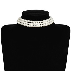 Babeyond 1920s Women's Necklace Short Multi Layer Choker Chain Wedding Bridal Jewellery Accessories Imitation Pearl Chain Elegant Retro Style Fancy Dress Costume Accessories, Base Metal, 1-3 layers