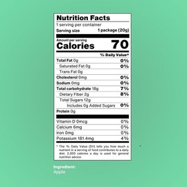 Baked Apple Chips by GOOD CHIPS! Crispy, Crunchy, Oil-Free, Healthy Naturally Sweet Dried Fruit Snack - 0.7 oz bags - Pack of 8