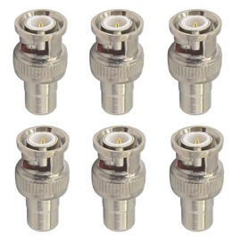 Ysruanh 6 Pieces BNC to RCA Adapter RCA Female to BNC Male Video Adapter Connection BNC Male to AV Phono Female Plug Connector for CCTV Camera System