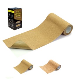 Self Adhesive Backed Cork Roll, 0.05MM Thick Natural Cork Drawer Shelf Liner for Crafters, Corkboard Paper Sheets for Furnitures and DIY Projects (Fine Pattern, 5.5x118 inch)