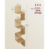 VASAGLE 5-Tier Corner Shelf, Wall Mounted Floating Shelf, Zigzag Corner