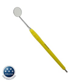OSUNG Dental Mirror, Softgrip Handle, Cone Socket, Yellow Handle w/mirror 2MHC3 Pack of 2