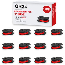 Porelon 11216 - Paquete de 12 cintas de calculadora universal de doble carrete compatible con Canon 11DX-2