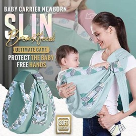 Sling Baby Carrier Wrap, Newbor Baby Carrier Portable Soft Cotton Sling Baby Infant Hammock Newborn and Toddlers