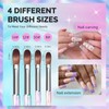 MelodySusie 4Pcs Acrylic Nail Brush Set, Size 8//10/12/14/ Professional Nail