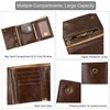 LUUFAN Men's Genuine Leather Short Wallet Trifold Anti-Theft Chain Purse