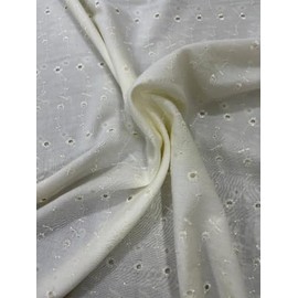 Sedona Designz 60" Wide Poly Cotton Broadcloth All Over Embroidery Eyelet Fabric by The Yard – Soft & Versatile for Apparel, Home Décor & Crafting
