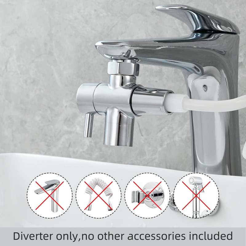 Tecmolog Brass Sink Valve Diverter Faucet Splitter for Kitchen or