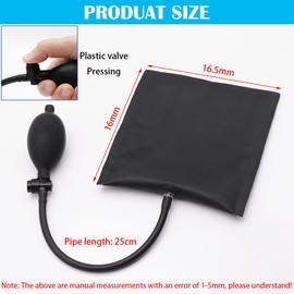 CTRICALVER Air Wedges, 2 Pieces Mounting Cushion, Pump Wedge, Black Load of 200 kg, Winbag Inflatable Air Wedge, Suitable for Home Doors and Windows, Installation Cars for Maintenance, Electric