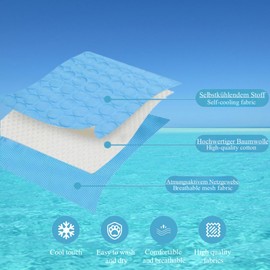 LEZUAN Cooling Mat for Dogs, Portable Pet Cooling Mat, Heat Relief Self Cooling Dog Mat, Washable Summer Cat Mat for Crates, Kennels and Beds(Light Blue,30x40cm)