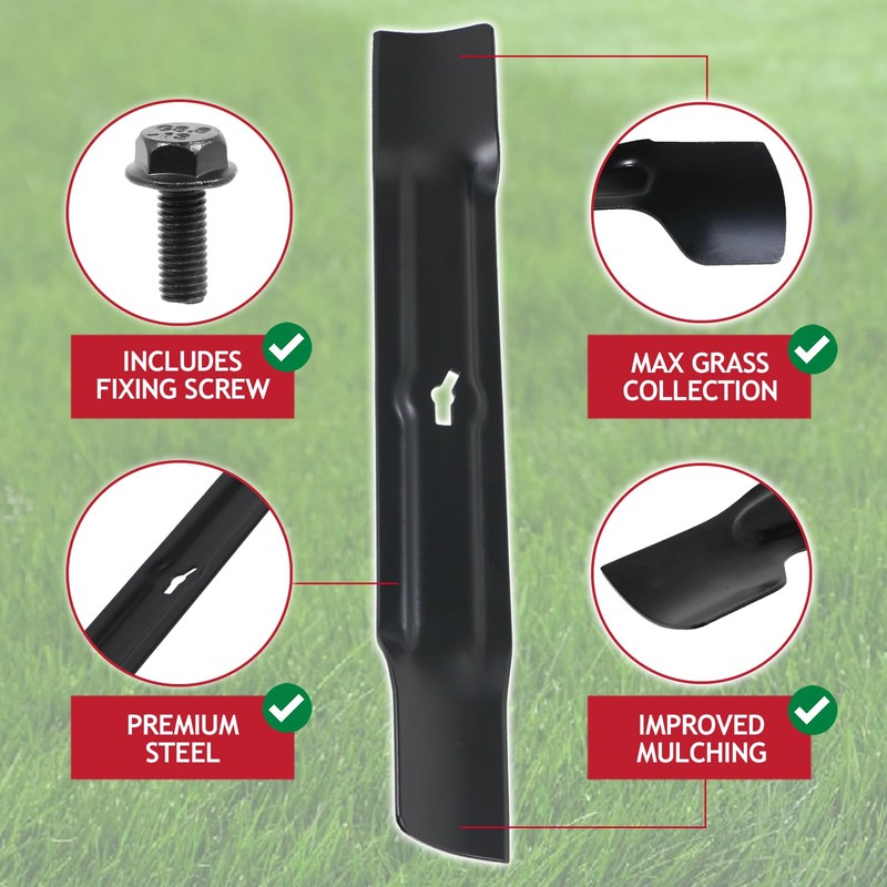SPARES2GO Metal Blade compatible with B&Q OPP FPLM1000-4 Lawn Mower