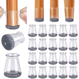 BUMACO Chair Leg Floor Protectors Chair Leg Protectors for Hardwood Floors Silicone Pads Covers to Protect Floors Clear-20 Pcs Universal XS (8/16"-15/16")
