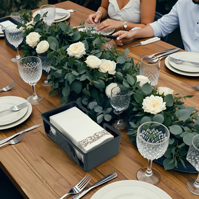 Napkin Holder for Table, Flat Metal Paper Napkin Dispenser -