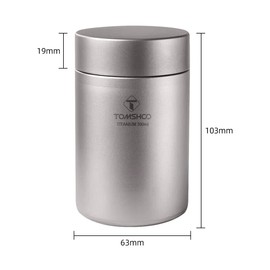 TOMSHOO Tea Tin Jar 300ml Lightweight Ti Tea Storage Canister for Coffee Tea