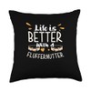Life Is Better Cool Fluffernutter Sandwich Fluffernutter Fan Throw Pillow