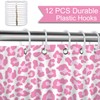 Mocsicka - Cortina de ducha con estampado de leopardo rosa,