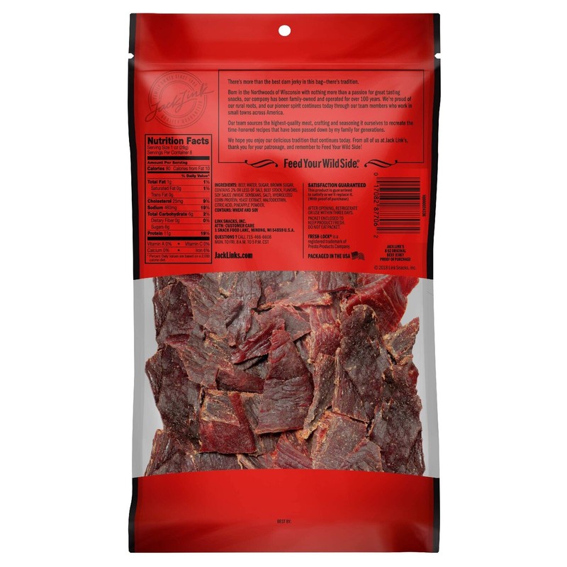Jack Link's Beef Jerky Original Meat Snack, 10g of Protein