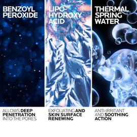 La Roche-Posay Effaclar Dual Acne Face Wash With 4% Benzoyl Peroxide & LHA Exfoliant, Acne Treatment Help Clear & Prevent Blemishes, Paraben Free & Oil Free Wash, 6.76 Fl Oz