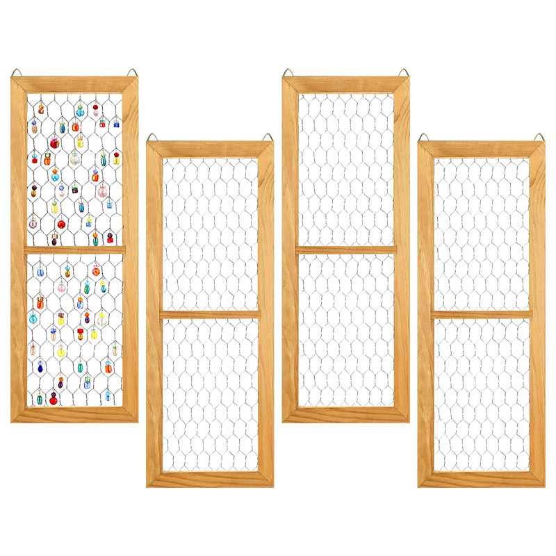 Chunful Pack Chicken Wire Wooden Frame Unfinished Wood Window Frame