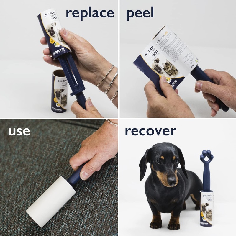 Korbond Pet Lint Roller- Pack of 3-99 Sticky Sheets in