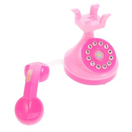 ERINGOGO Vintage Old Phones Corded Retro Phone Plastic Old Fashion Telephone Simulation Telephone Early Educational Pretend Role Play Interactive Vintage Decor with Rotary Dial and Wheels
