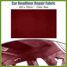 HOPESPANNER Suede Headliner Fabric 80" Length x 60" Width Foam Backed for Car Truck RV SUV Interior Trim Protect Aging Broken Faded DIY Repair Replacement Red Vehicle Components