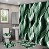 BayNook 4PCS Emerald Green Bathroom Sets with Shower Curtain and