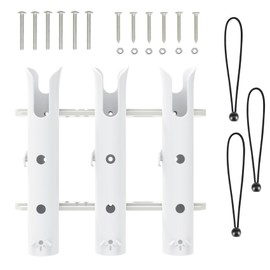 Aventik Fishing Rod Holders Tube, Boat Accessories Fishing Rod combo Storage for Kayak Garage Fishing Pole Truck bed with Mounting Hardware Included(3-Pole White)