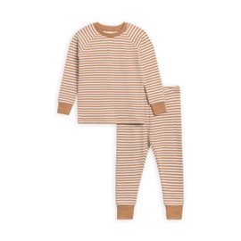 Colored Organics - Long Sleeve Organic Baby & Toddler Pajamas - 2-Piece Pj Set - Ginger Stripe - 12-18 Months