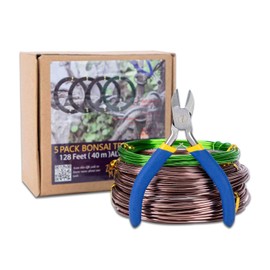 ZELARMAN Bonsai Training Wire Set of 4, Total 128 Feet (32 Feet Each Size) 3 Size - 1.0MM, 1.5MM, 2.0MM, Corrosion and Rust Resistant (with Bonsai Wire Cutter)