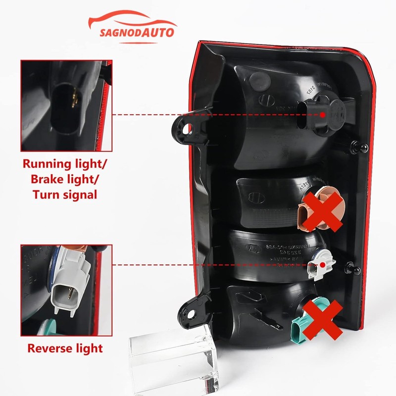 Sagnod Auto Taillight compatible with 2008-2017 Jeep Patriot Right Passenger